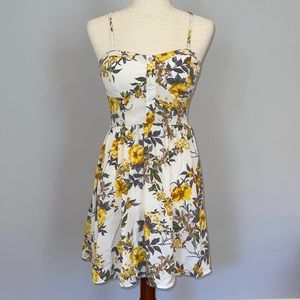 NWOT white, yellow multicolor Floral Bailey Blue summer dress S